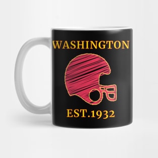 Washington Football DC Sports Team With Helmet Style, Vintage Washington Football DC Sports Team Novelty Gift Mug